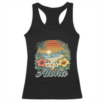 Aloha Hawaii Summer Racerback Tank Top Vintage Tropical Beach Graphic