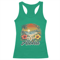 Aloha Hawaii Summer Racerback Tank Top Vintage Tropical Beach Graphic