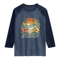 Aloha Hawaii Summer Raglan Shirt Vintage Tropical Beach Graphic