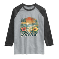 Aloha Hawaii Summer Raglan Shirt Vintage Tropical Beach Graphic