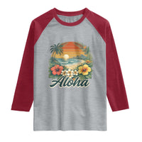 Aloha Hawaii Summer Raglan Shirt Vintage Tropical Beach Graphic