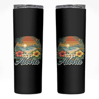 Aloha Hawaii Summer Skinny Tumbler Vintage Tropical Beach Graphic
