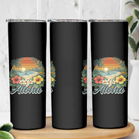 Aloha Hawaii Summer Skinny Tumbler Vintage Tropical Beach Graphic