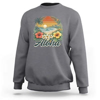 Aloha Hawaii Summer Sweatshirt Vintage Tropical Beach Graphic