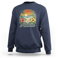 Aloha Hawaii Summer Sweatshirt Vintage Tropical Beach Graphic