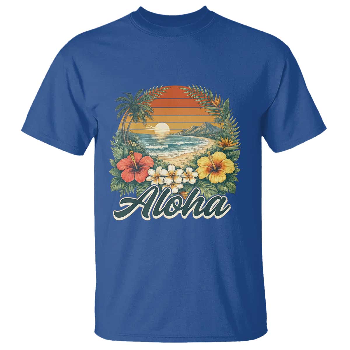 Aloha Hawaii Summer T Shirt Vintage Tropical Beach Graphic