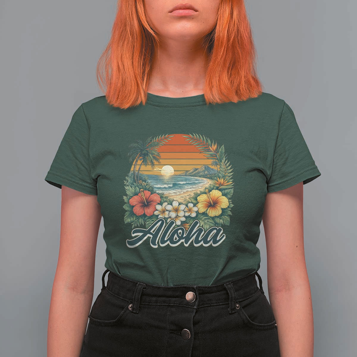 Aloha Hawaii Summer T Shirt For Women Vintage Tropical Beach Graphic
