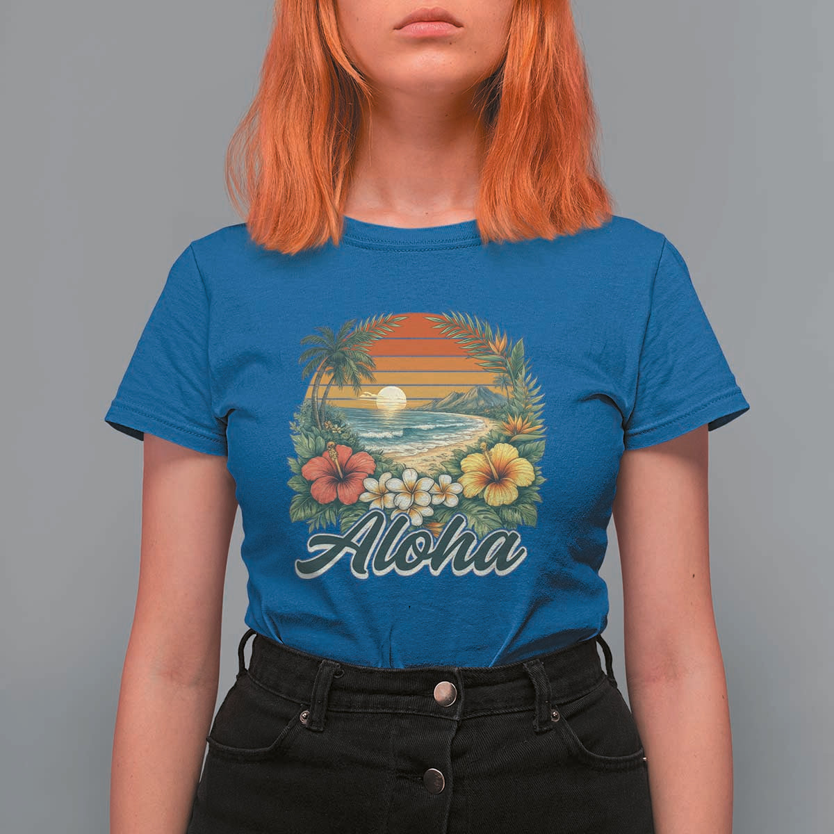 Aloha Hawaii Summer T Shirt For Women Vintage Tropical Beach Graphic