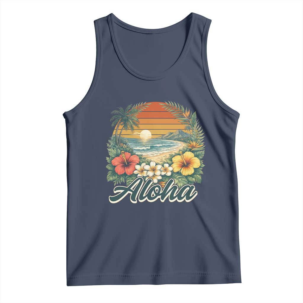 Aloha Hawaii Summer Tank Top Vintage Tropical Beach Graphic