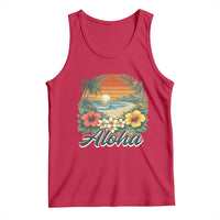 Aloha Hawaii Summer Tank Top Vintage Tropical Beach Graphic
