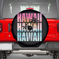 Hawaii Summer Vacation Spare Tire Cover Vintage Tropical Beach Graphic