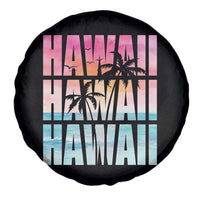 Hawaii Summer Vacation Spare Tire Cover Vintage Tropical Beach Graphic