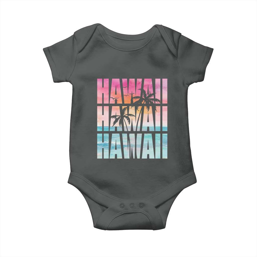 Hawaii Summer Vacation Baby Onesie Vintage Tropical Beach Graphic