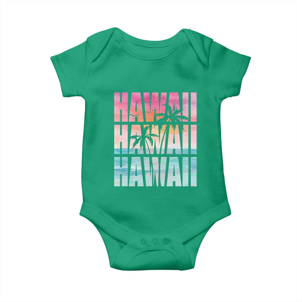Hawaii Summer Vacation Baby Onesie Vintage Tropical Beach Graphic