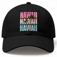 Hawaii Summer Vacation Baseball Cap Vintage Tropical Beach Graphic