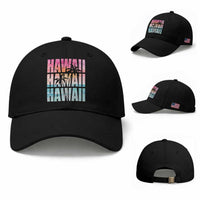 Hawaii Summer Vacation Baseball Cap Vintage Tropical Beach Graphic