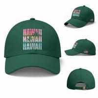 Hawaii Summer Vacation Baseball Cap Vintage Tropical Beach Graphic