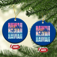 Hawaii Summer Vacation Ceramic Ornament Vintage Tropical Beach Graphic