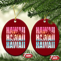 Hawaii Summer Vacation Ceramic Ornament Vintage Tropical Beach Graphic