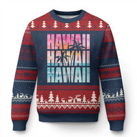 Hawaii Summer Vacation Ugly Christmas Sweater Vintage Tropical Beach Graphic