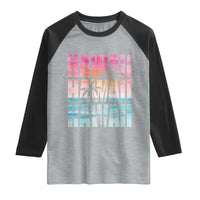 Hawaii Summer Vacation Raglan Shirt Vintage Tropical Beach Graphic