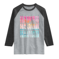 Hawaii Summer Vacation Raglan Shirt Vintage Tropical Beach Graphic