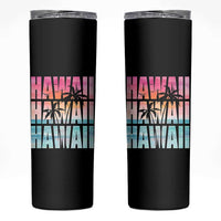 Hawaii Summer Vacation Skinny Tumbler Vintage Tropical Beach Graphic