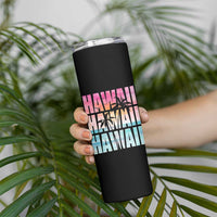 Hawaii Summer Vacation Skinny Tumbler Vintage Tropical Beach Graphic