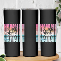 Hawaii Summer Vacation Skinny Tumbler Vintage Tropical Beach Graphic