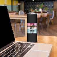 Hawaii Summer Vacation Skinny Tumbler Vintage Tropical Beach Graphic