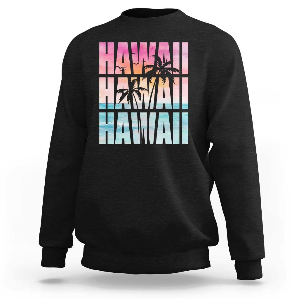 Hawaii Summer Vacation Sweatshirt Vintage Tropical Beach Graphic