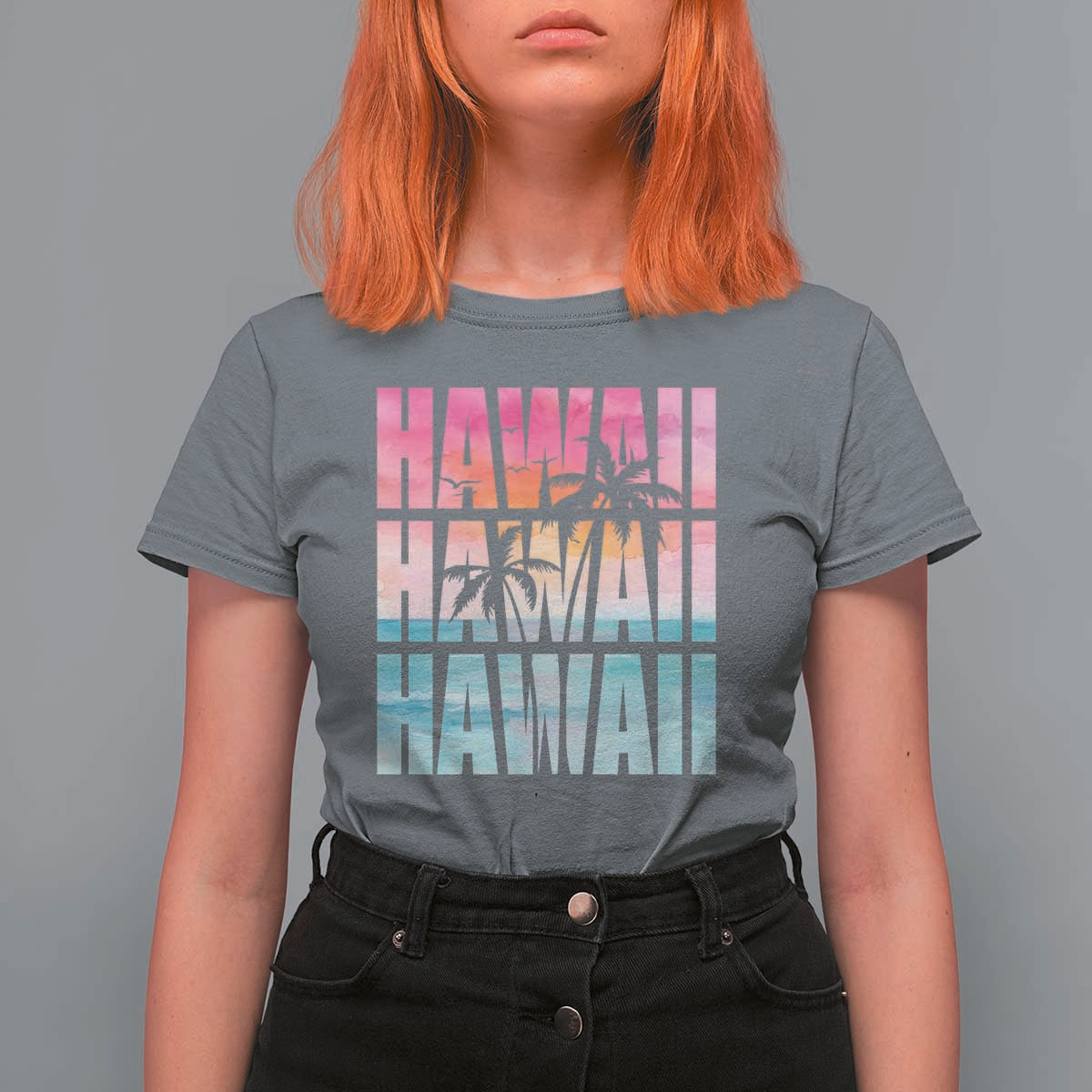 Hawaii Summer Vacation T Shirt For Women Vintage Tropical Beach Graphic