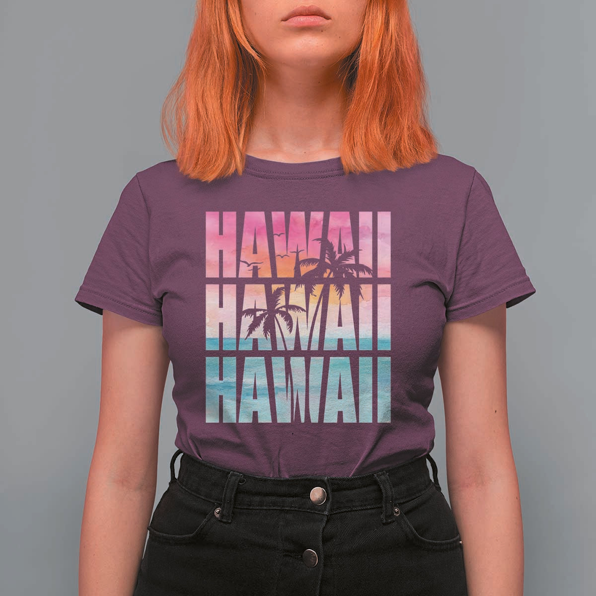 Hawaii Summer Vacation T Shirt For Women Vintage Tropical Beach Graphic