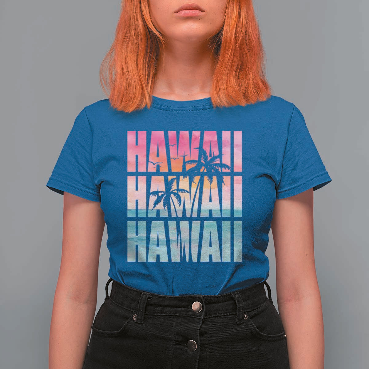 Hawaii Summer Vacation T Shirt For Women Vintage Tropical Beach Graphic