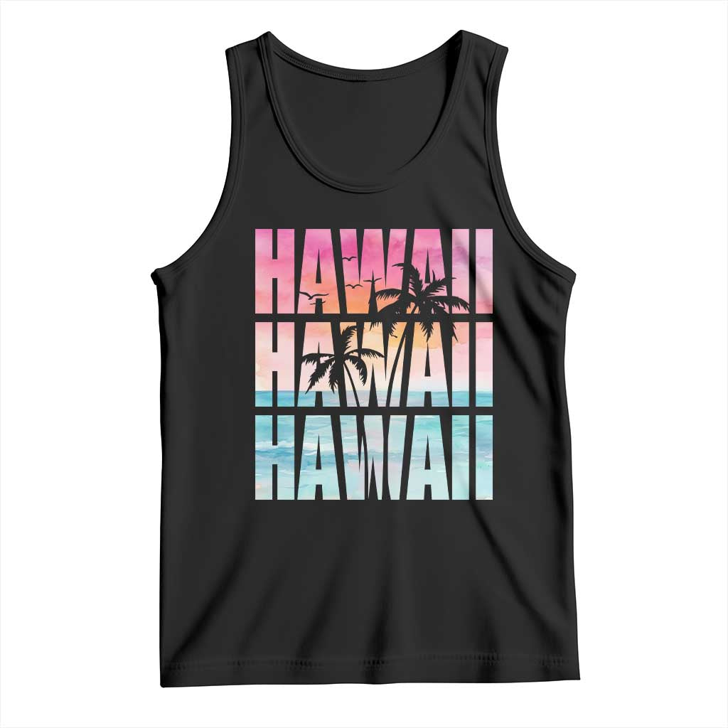 Hawaii Summer Vacation Tank Top Vintage Tropical Beach Graphic