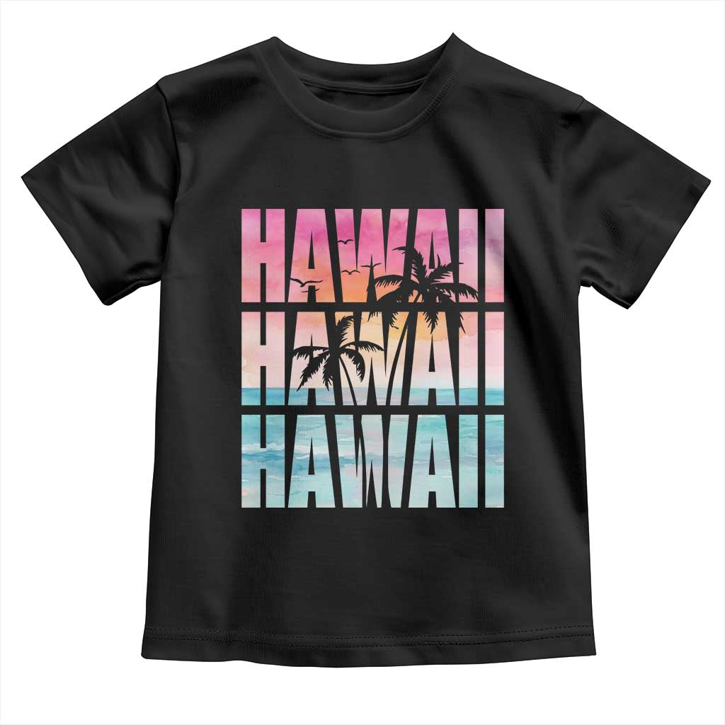 Hawaii Summer Vacation Toddler T Shirt Vintage Tropical Beach Graphic