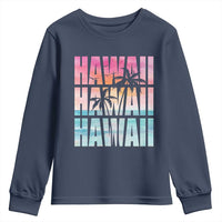 Hawaii Summer Vacation Youth Sweatshirt Vintage Tropical Beach Graphic