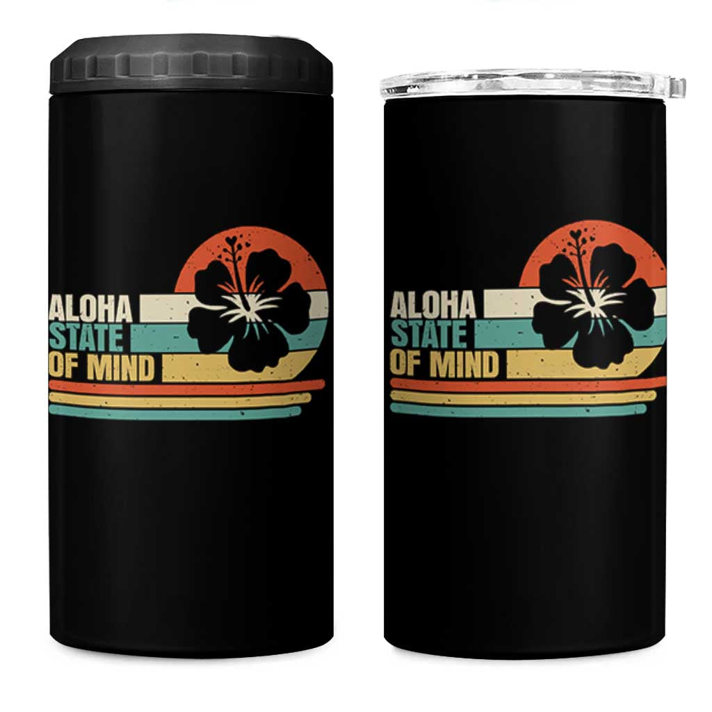 Aloha State Of Mind 4 in 1 Can Cooler Tumbler Tropical Hibiscus Floral