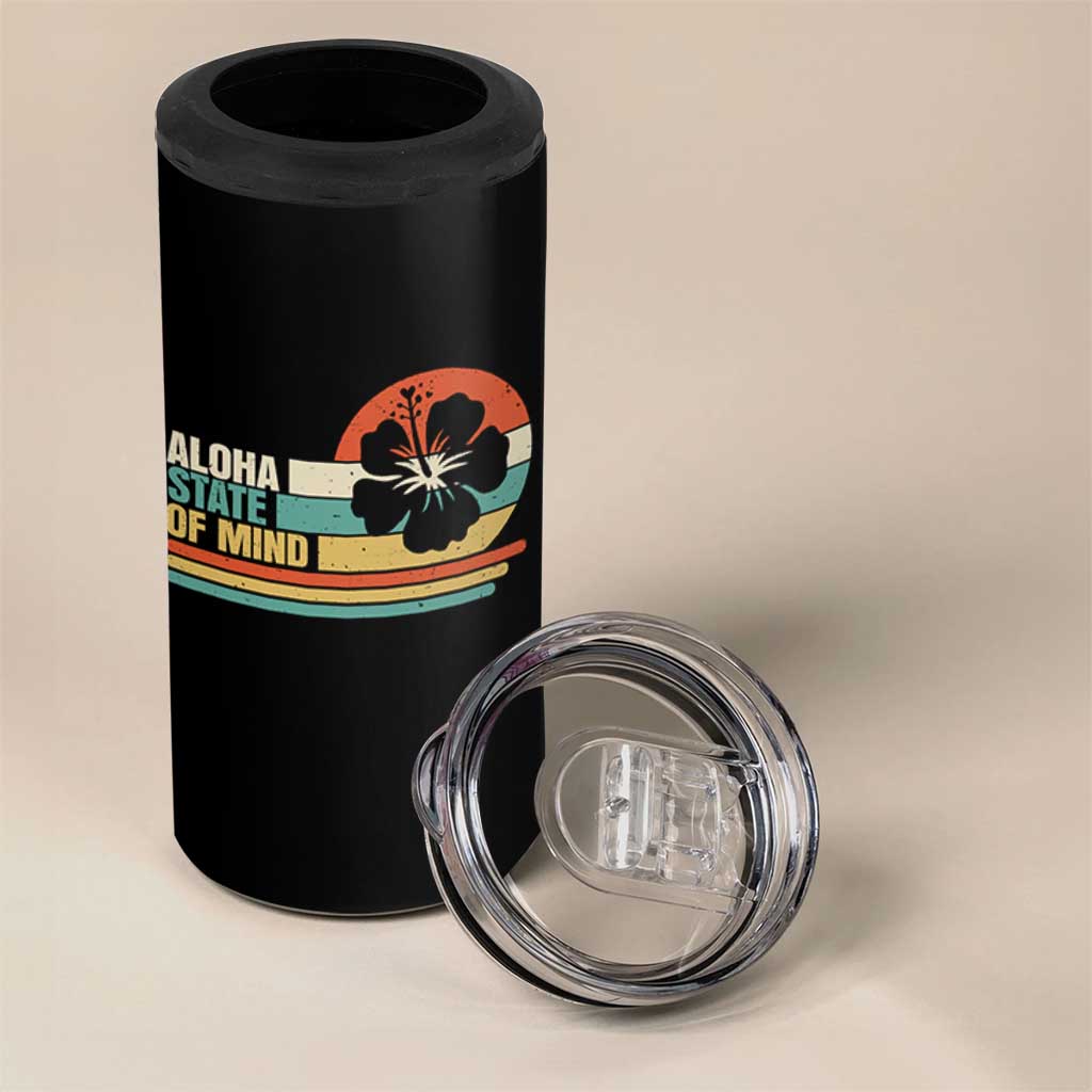 Aloha State Of Mind 4 in 1 Can Cooler Tumbler Tropical Hibiscus Floral