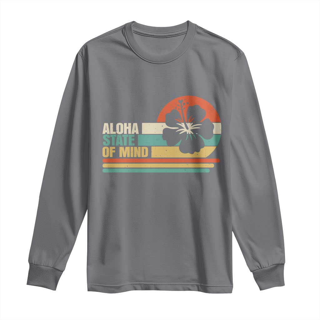 Aloha State Of Mind Long Sleeve Shirt Tropical Hibiscus Floral