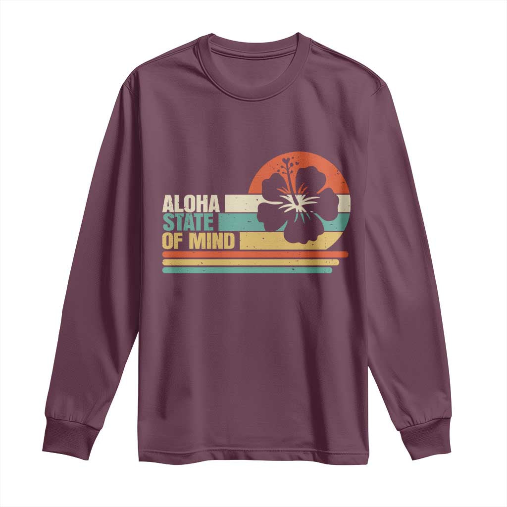 Aloha State Of Mind Long Sleeve Shirt Tropical Hibiscus Floral