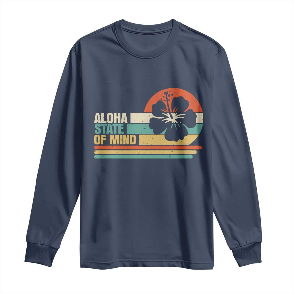 Aloha State Of Mind Long Sleeve Shirt Tropical Hibiscus Floral