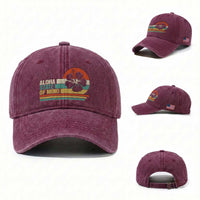 Aloha State Of Mind Washed Cotton Baseball Cap Tropical Hibiscus Floral