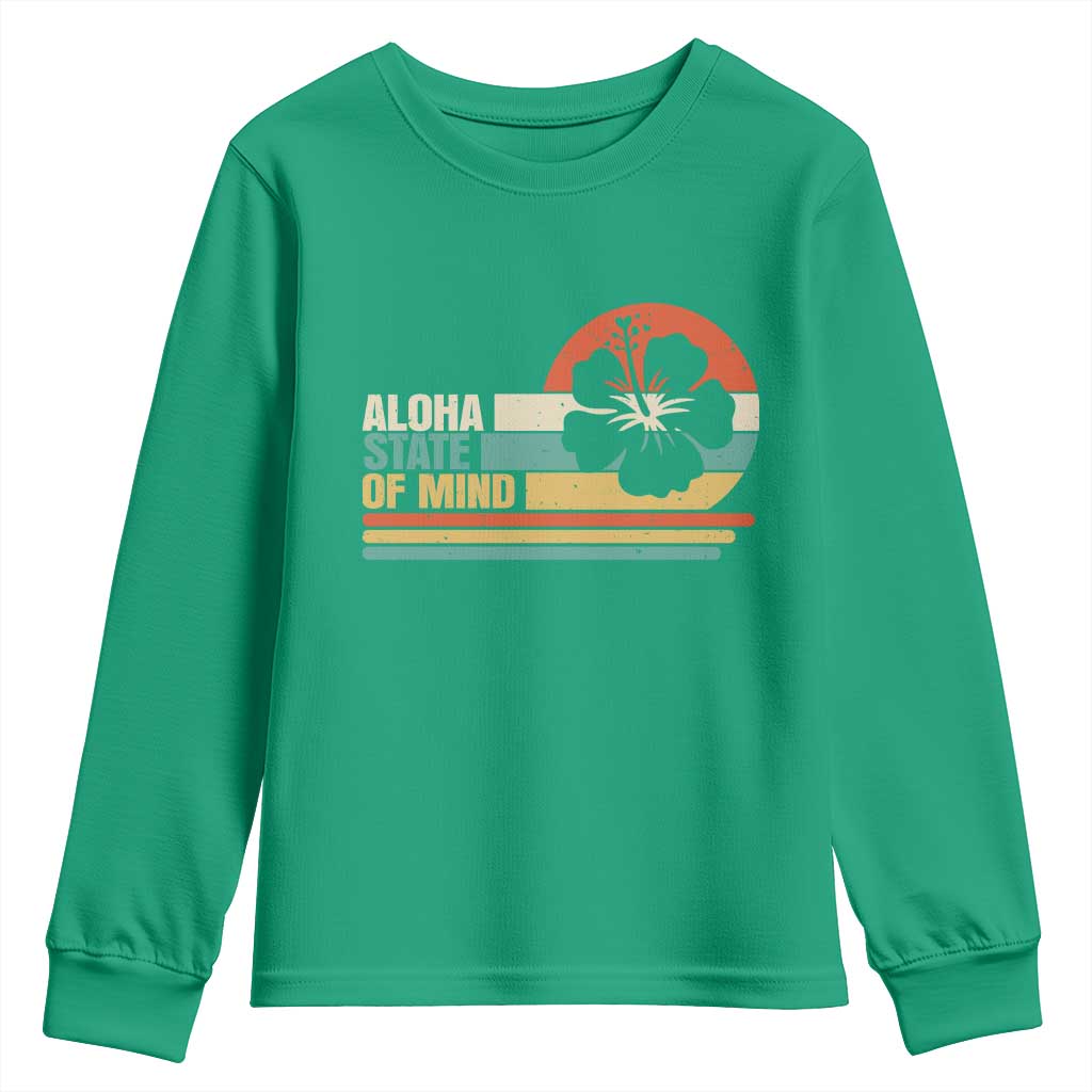 Aloha State Of Mind Youth Sweatshirt Tropical Hibiscus Floral