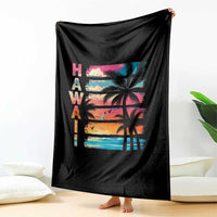 Vintage Hawaii Tropical Beach Vacation Throw Blanket