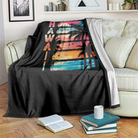 Vintage Hawaii Tropical Beach Vacation Throw Blanket