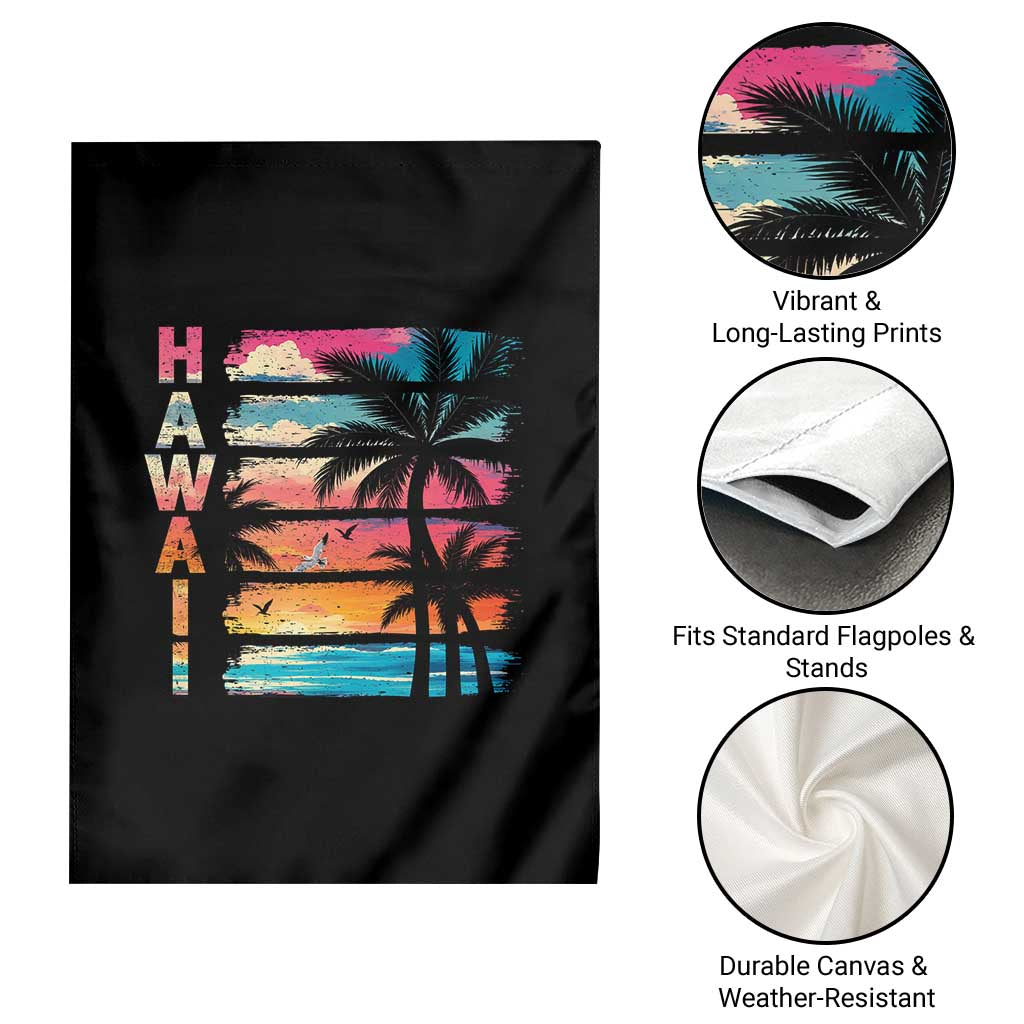 Vintage Hawaii Tropical Beach Vacation Garden Flag