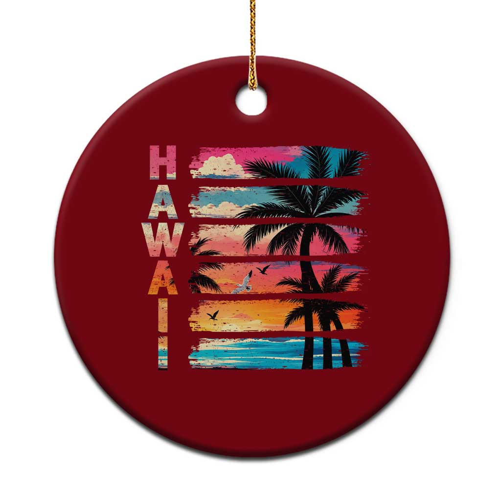 Vintage Hawaii Tropical Beach Vacation Ceramic Ornament