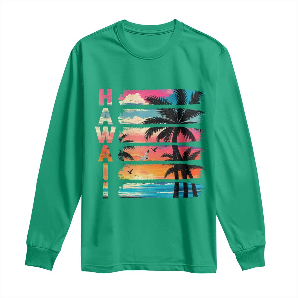 Vintage Hawaii Tropical Beach Vacation Long Sleeve Shirt