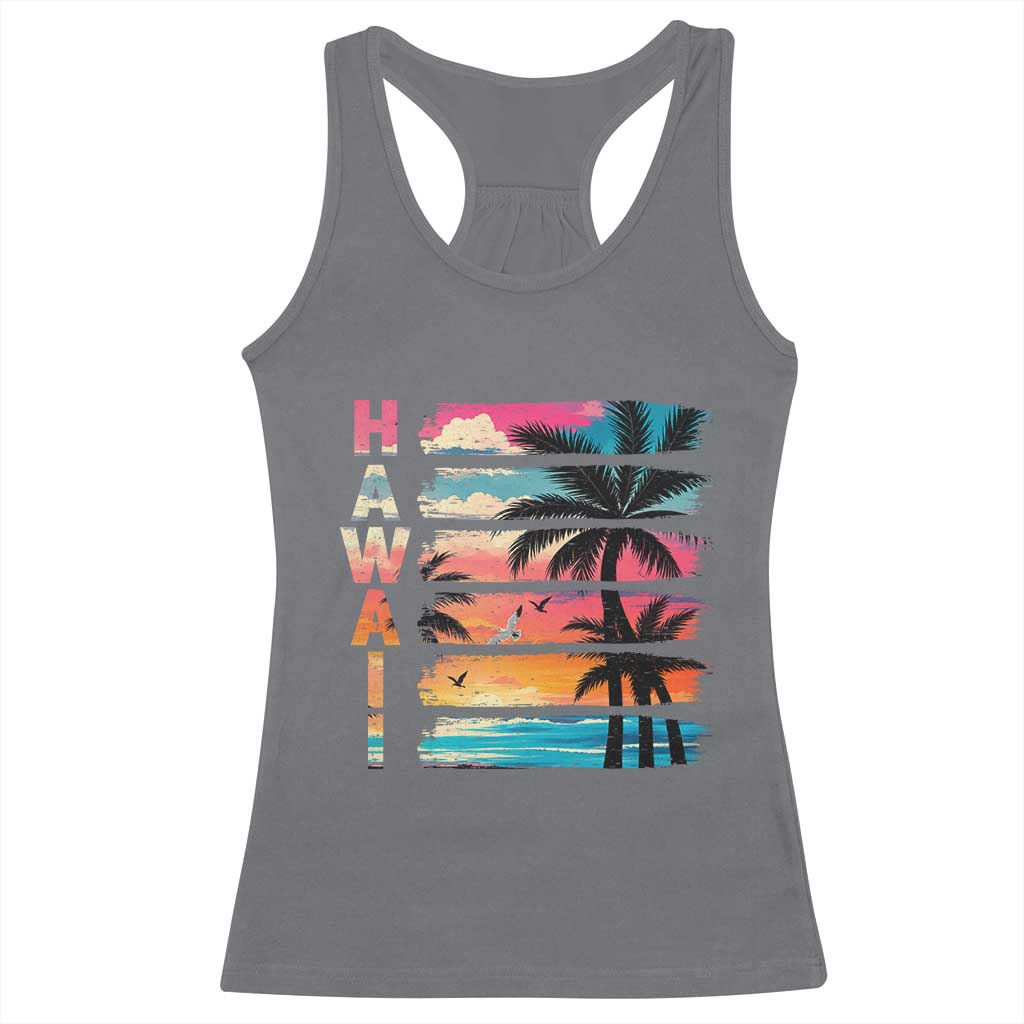 Vintage Hawaii Tropical Beach Vacation Racerback Tank Top